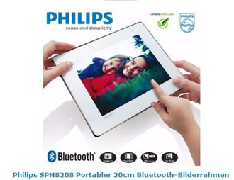 Philips SPH8208 Portabler 20cm Bluetooth-Bilderrahmen