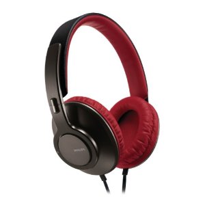 Philips SHL5800 Headband DJ-Style Kopfhörer (Aluminium-Bügel, Kunstleder) rot/schwarz