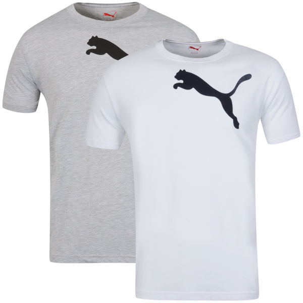 Puma Men's 2 - Pack T - Shirts White/Grey