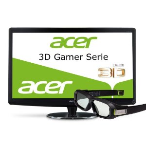 Acer HN274HBbmiiid 68,6 cm (27 Zoll) 3D LED Monitor (DVI, VGA, HDMI, 2ms Reaktionszeit) schwarz inkl. Nvidia 3D Vision2 Shutter Brille