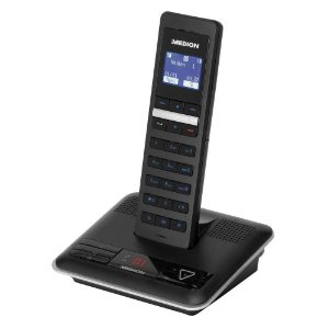 MEDION MD 83022 S63064 Design DECT Telefon AB SMS GAP Full ECO-Funktion CLIP Full Duplex Beleuchtetes Tastenfeld ° 50m Reichweite innen