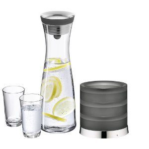 WMF 0617709998 Wasserkaraffe Basic 1 Liter mit Kühler und 2 Wassergläsern (WMF Aquarista-Set I)