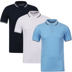 Bravesoul Men's 3-Pack Tip Polo - Navy/Sky Blue/White