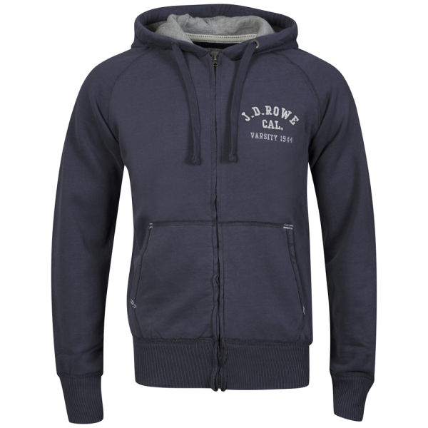 J.D. Rowe Men's Francisco Zip Through Hooded Sweat - Navy: Image 01