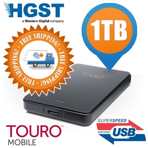 HGST Touro Mobile USB 3.0 Stromversorgung Laufwerk mit 1 TB