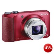 Sony DSC-H90R Cyber-shot Digitalkamera (16,1 Megapixel, 16-fach opt. Zoom, 7,5 cm (3 Zoll) Display, Schwenkpanorama) rot