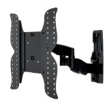 PureMounts® - Ultraflache FullMotion 4-Arm LED/LCD TV Halterung 26-52" (66 bis 132cm) Vesa bis 400x400, bis 35kg. Neigbar, Schwenkbar, Ausziehbar, schwarz