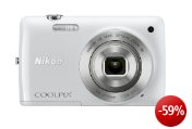 Nikon Coolpix S4300 Digitalkamera (16 Megapixel, 6-fach opt. Zoom, 7,6 cm (3 Zoll) Display, bildstabilisiert) weiß