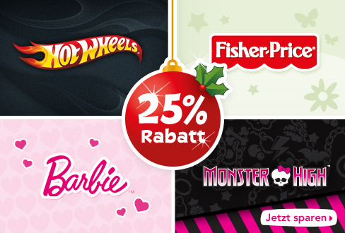 25 Prozent auf Barbie, Monster High, Hot Wheels und Fisher-Price