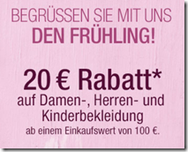 Bild zu Galeria Kaufhof: 20€ Rabatt auf Damen-, Herren- und Kinderbekleidung (ab 100€ MBW)