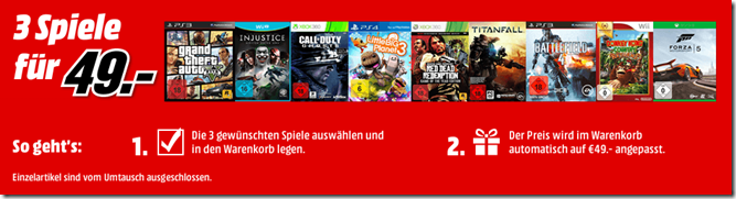 Bild zu Media Markt: 3 Spiele für 49 Euro