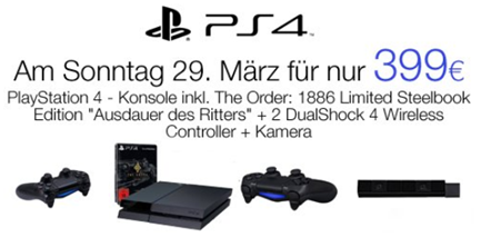 Bild zu [Super] PlayStation 4 inkl. The Order: 1886 Limited Steelbook Edition "Ausdauer des Ritters" + zweiten Controller + Kamera für 399€