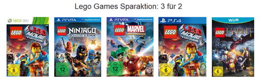 Bild zu Amazon: 3 für 2 Aktion auf Lego Games