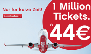 Bild zu Air Berlin: 1 Millionen Tickets ab 44€ (Flüge bis Februar 2016)