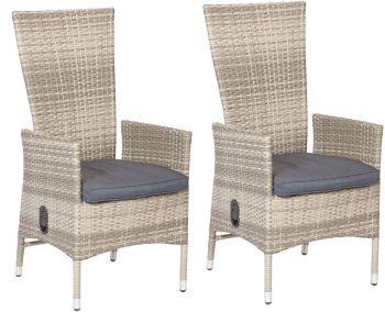Bild zu 2 x PolyRattan Sessel mit stufenlos verstellbarer Lehne für 125,99€ inkl. Versand