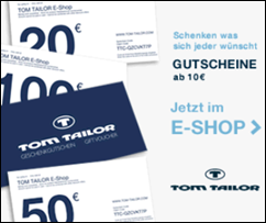 Bild zu [Knaller] bis zu 33,3% Rabatt auf Geschenkgutscheine bei Tom Tailor