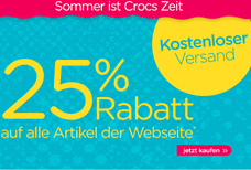 Bild zu Crocs: 25% Rabatt auf fast alle Artikel im Onlineshop + keine Versandkosten