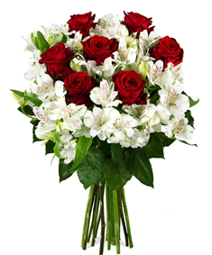 Bild zu Blumenstrauß Gloria mit roten Rosen usw. für 17,90€