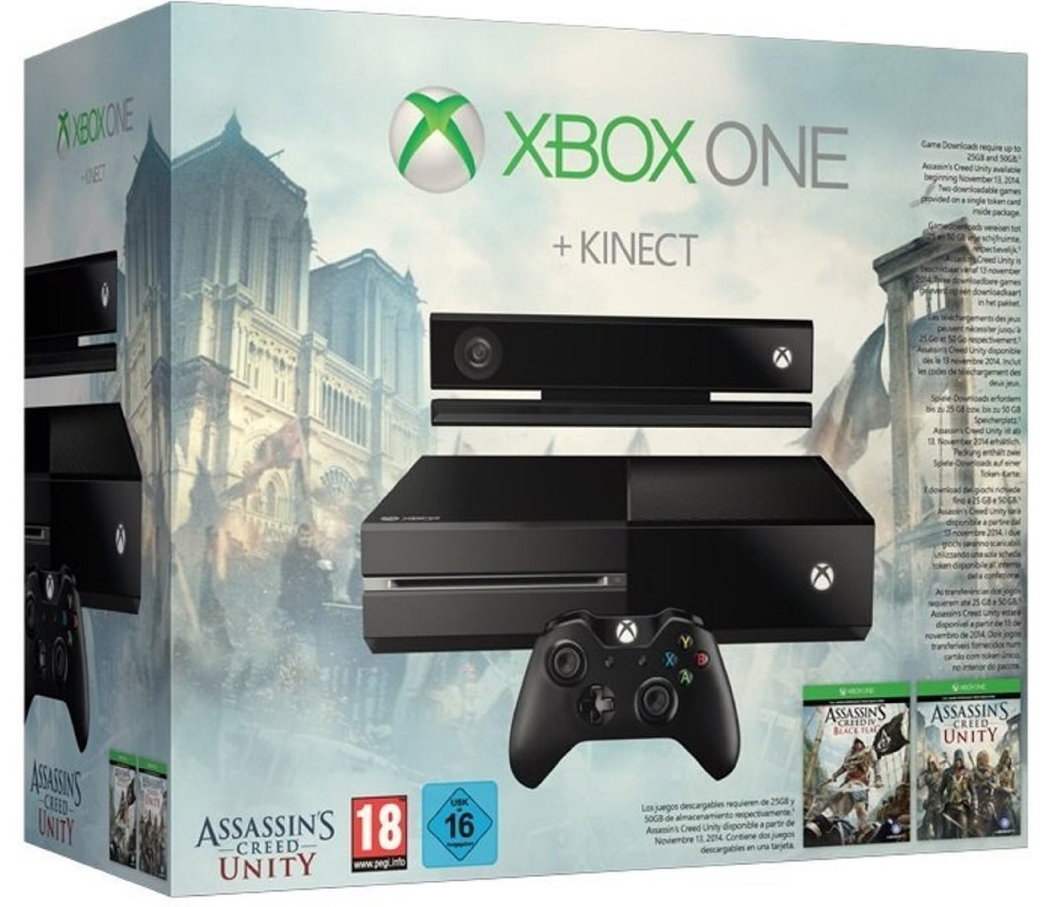 Bild zu Microsoft Xbox One + Kinect + Assassin’s Creed Unity + Assassin’s Creed Black Flag als DLC für 366€ inkl. Versand