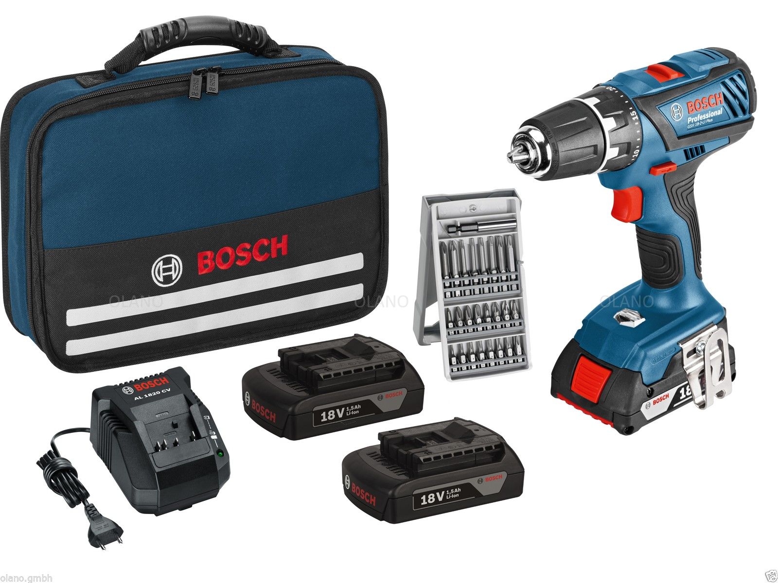 Bild zu Akku-Bohrschrauber Bosch GSR 18-2-Li Plus + 3 x Akkus 1,5 Ah + Tasche + Bit-Set für 149,90€ inkl. Versand