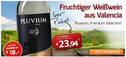 Bild zu Weinvorteil: 6 Flaschen Pluvium ‘Premium Selection’ Merseguera-Sauvignon – Valencia DO für 22,95€