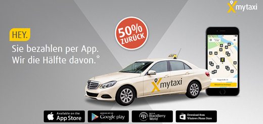 Bild zu MyTaxi Neukunden: 50% Geld zurück auf alle Fahrten + 10€ Guthaben