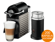 Bild zu Krups XN 301T Nespresso Pixie inkl. Aeroccino + 200 Kapseln für 129€