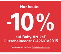 Bild zu eBay: nur heute 10% Rabatt auf Baby-Artikel