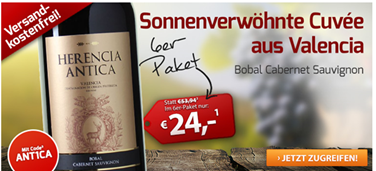 Bild zu Weinvorteil: 6 Flaschen Herencia Antica – Bobal Cabernet Sauvignon – Valencia DO für 24€