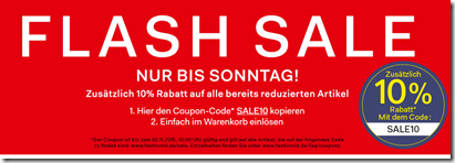 Bild zu FashionID: Sale mit bis zu 70% Rabatt + 10% Rabatt dank Gutscheincode + keine Versandkosten (+ kostenloser Rückversand)