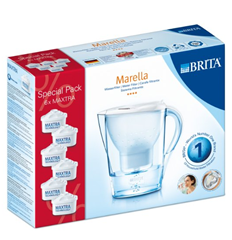 Bild zu Brita Wasserfilter Marella Cool, weiß, Halbjahrespaket inklusive 6 Kartuschen für 24,99€