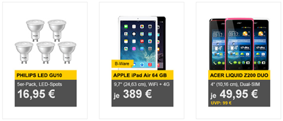 Bild zu Die Allyouneed.com Tagesangebote, z.B. [B-Ware] Apple iPad Air WiFi + 4G (64GB) für 389€