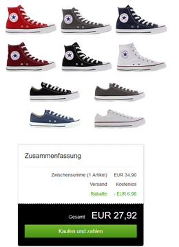 Bild zu Converse All Star Sneaker dank Gutschein für 27,92€ inklusive Versand