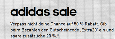 Bild zu adidas: 20% Extra Rabatt auf bereist reduzierte Artikel im Outlet + ab 50€ versandkostenfrei