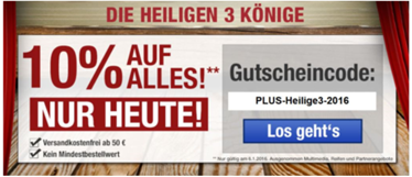 Bild zu Plus.de: nur heute 10% Rabatt auf (fast) alles