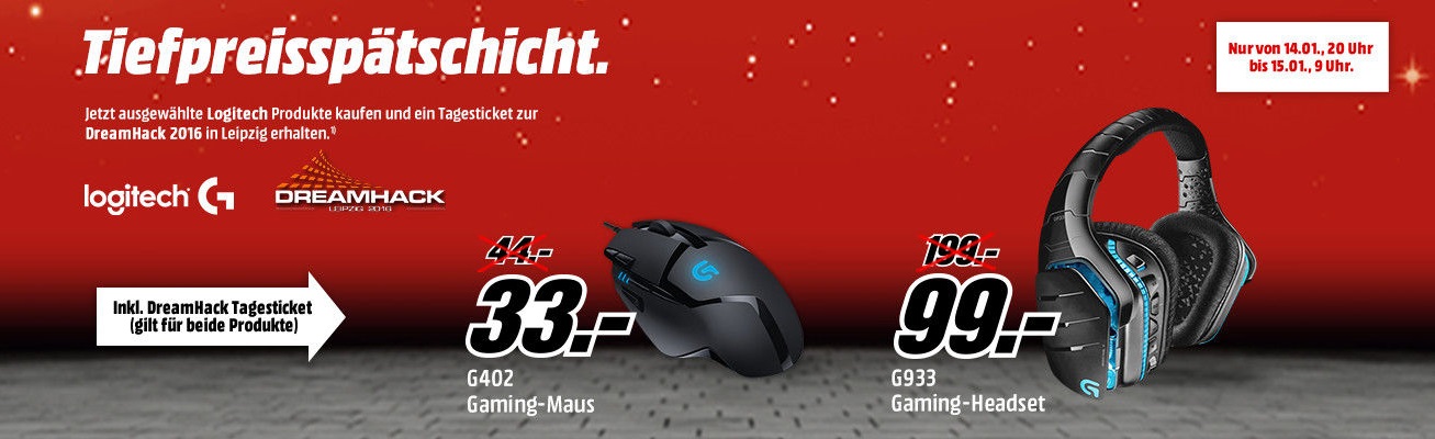 Bild zu Media Markt Tiefpreisschicht mit verschiedenen reduzierten Logitech Gaming-Produkten