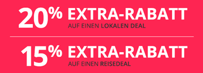 Bild zu Groupon: 20% Rabatt auf einen lokalen Deal oder 15% Rabatt auf einen Reisedeal