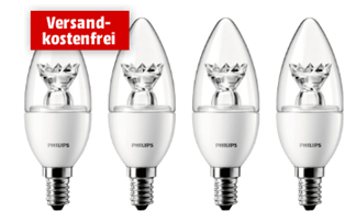 Bild zu PHILIPS 4-tlg. LED Leuchtmittel Set (E14, 3 Watt, warmweiß) für 11€