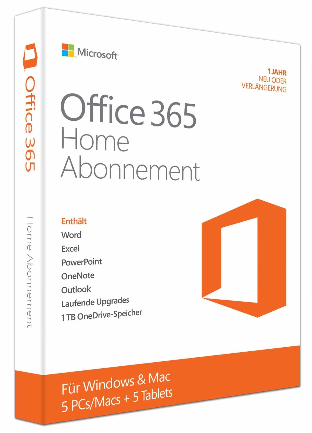 Bild zu [bis 22 Uhr] Microsoft Office 365 Home – 5PCs/MACs (1 Jahresabonnement) für 49,99€