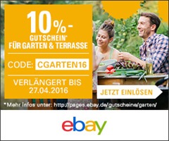 Bild zu eBay: 10% Rabatt auf die gesamte Garten & Terrasse Kategorie