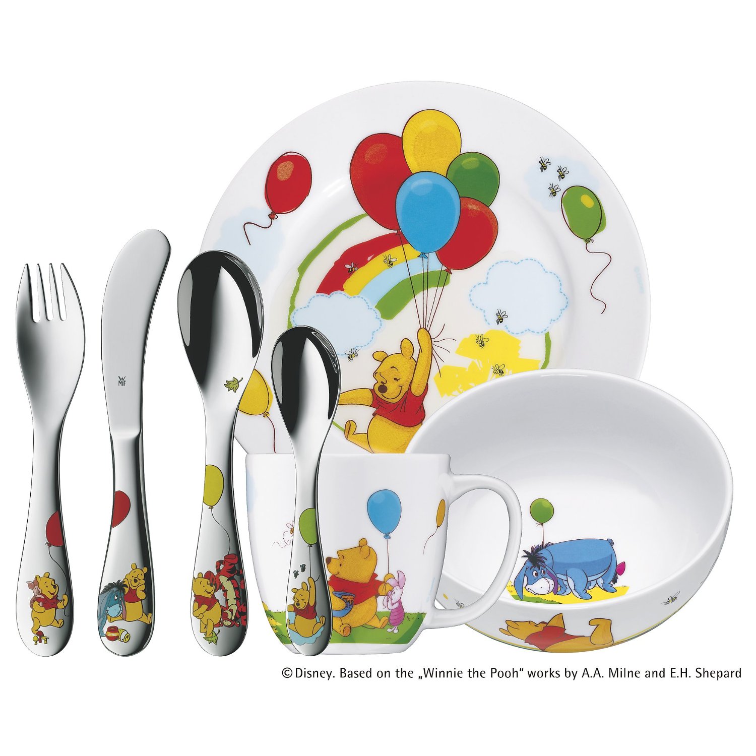 Bild zu 7-teiliges WMF Kindergeschirr und Kinderbesteck-Set Winnie The Pooh für 34,95€