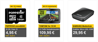 Bild zu Die Allyouneed.com Tagesangebote, z.B. Poppstar Micro SDHC (16GB) inkl. SDAdapter Class10 für 4,95€