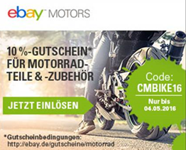 Bild zu eBay: 10% Rabatt auf Motorradteile & Zubehör bei Zahlung per Paypal