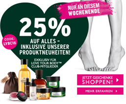 Bild zu The Body Shop: ganze 25% Rabatt auf alle Artikel