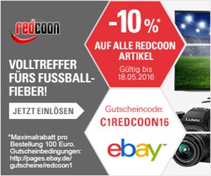 Bild zu [endet heute] eBay: 10% Rabatt auf alle Redcoon Artikel bei Bezahlung per PayPal