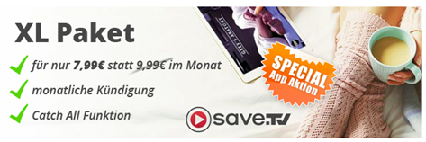 Bild zu [iOS] 1 Monat Save.TV XL für 7,99€ statt 9,99€ (monatlich kündbar)