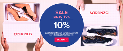 Bild zu Sarenza: Sale mit bis zu 60% Rabatt + 10% Extra Rabatt + 10€ Rabatt