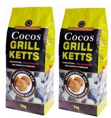 Bild zu 24kg (8 Packungen a 3kg) Cocos Premium Grill Briketts Holzkohle aus Kokosnussschalen für 33,28€ inkl. Versand