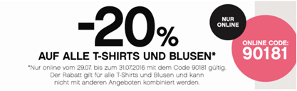 Bild zu Orsay: 20% Rabatt auf alle T-Shirts & Blusen (auch bereits reduzierte)