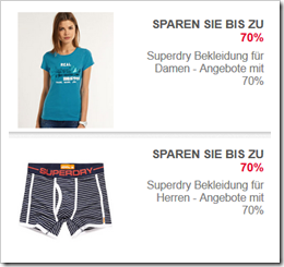 Bild zu Superdry bei eBay: Sale mit bis zu 70% Rabatt